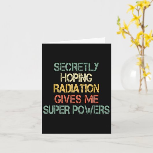 Retro stiekem hopen dat straling me superkracht ge kaart (Gele Bloem)