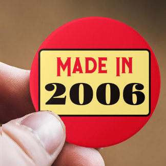 Retro stijl 18e verjaardag badge 2006 ronde button 7,6 cm