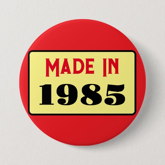 Retro stijl 40e verjaardag badge 1985 ronde button 7,6 cm (Voorkant)