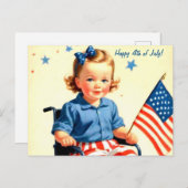 Retro stijl 4 juli Briefkaart (Voorkant / Achterkant)