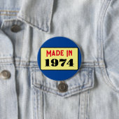Retro stijl 50e verjaardag badge 1974 ronde button 7,6 cm (In situ)