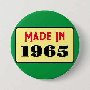 Retro stijl 60ste verjaardag badge 1965 ronde button 7,6 cm
