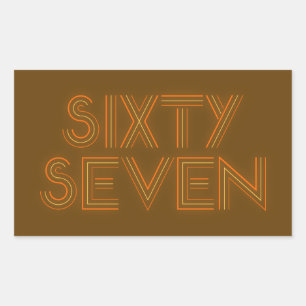 Retro Stijl 67 Rechthoekige Sticker