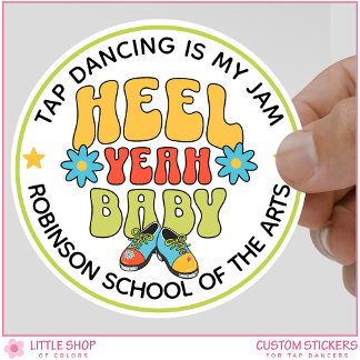 Retro stijl aanpasbare tapdans ronde sticker