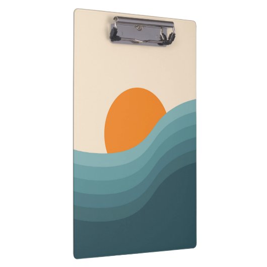 Retro stijl abstract zonsondergang landschap klembord (Rechts)