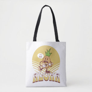 Retro stijl "Aloha" tekst ontwerp Draagtas