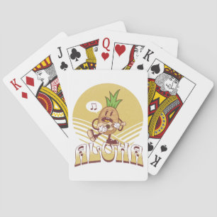 Retro stijl "Aloha" tekst ontwerp Pokerkaarten