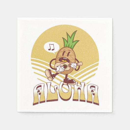 Retro stijl "Aloha" tekst ontwerp Servet (Voorkant)