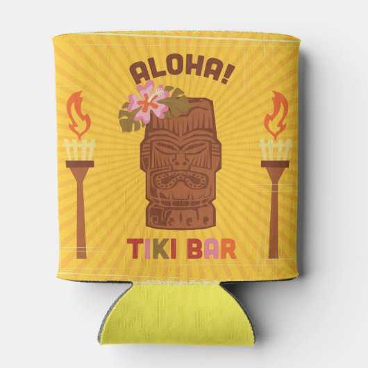 Retro stijl Aloha Tiki Bar Blikjeskoeler (Achterkant)