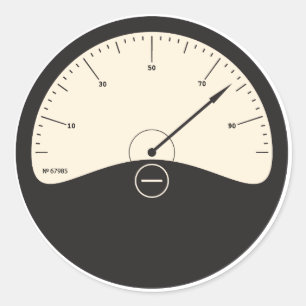 Retro stijl analoge meter wijzerplaat ronde sticker
