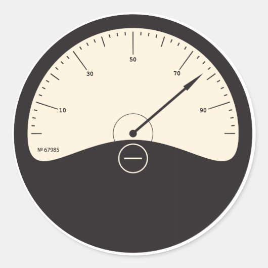 Retro stijl analoge meter wijzerplaat ronde sticker (Voorkant)