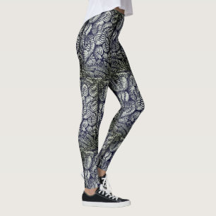 Retro stijl Antiek glaspatroon Leggings