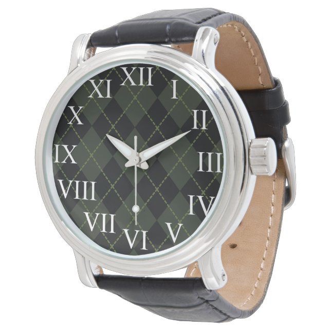 Retro stijl argyle horloge  (Gekanteld)
