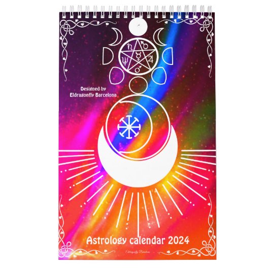 Retro stijl-Astrologie kalender 2024 (Hoes)
