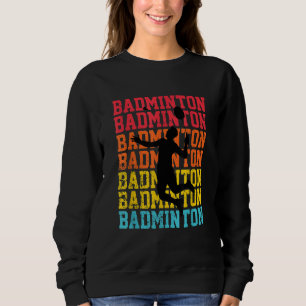 Retro Stijl Badminton Speler Shuttle Cock Birdie Trui