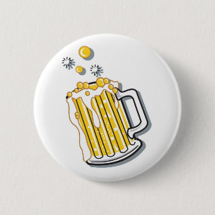 retro - stijl bier grafisch ronde button 5,7 cm