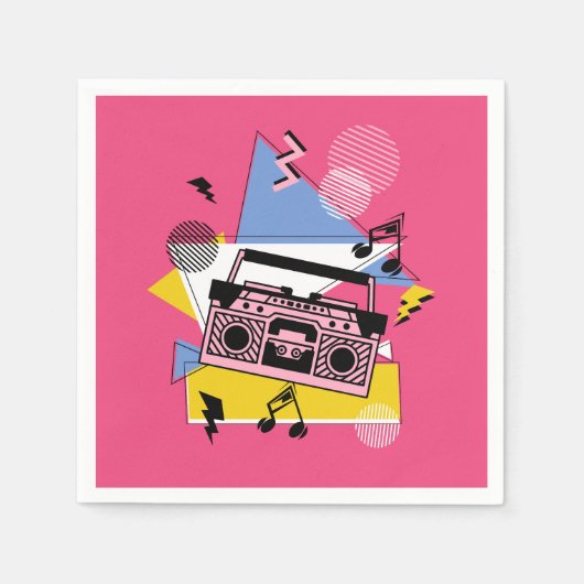 Retro stijl boombox ontwerp servet (Voorkant)
