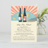 Retro Stijl Bubbles En Brouwsels Koppel Bruisfeest Kaart (Staand voorkant)