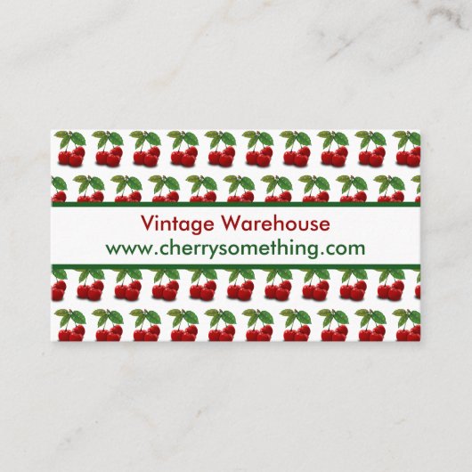 Retro  stijl Cherry Print Visitekaartje (Voorkant)