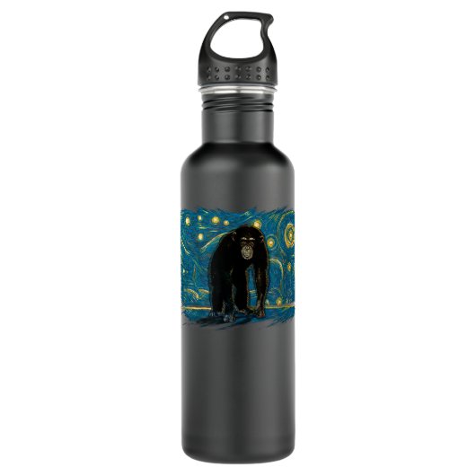 Retro stijl chimpansee waterfles (Voorkant)