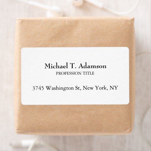 Retro Stijl Elegant Duidelijk Eenvoudig Wit Etiket (Insitu)