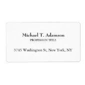 Retro Stijl Elegant Duidelijk Eenvoudig Wit Etiket (Voorkant)