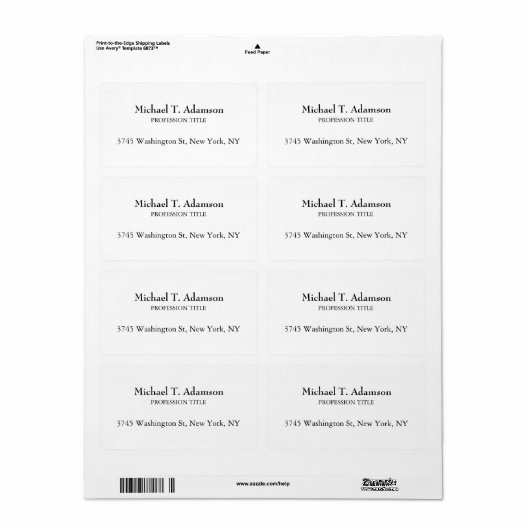 Retro Stijl Elegant Duidelijk Eenvoudig Wit Etiket (Full Sheet)