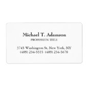 Retro Stijl Elegant Duidelijk Eenvoudig Wit Etiket (Voorkant)