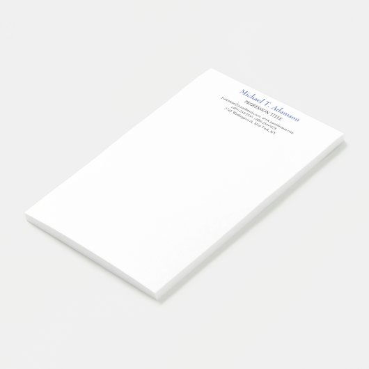 Retro Stijl Elegant Duidelijk Eenvoudig Wit Post-it® Notes (Schuin)