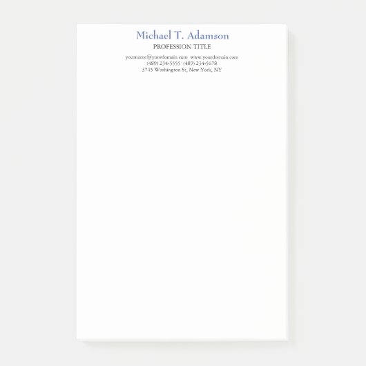 Retro Stijl Elegant Duidelijk Eenvoudig Wit Post-it® Notes (Voorkant)