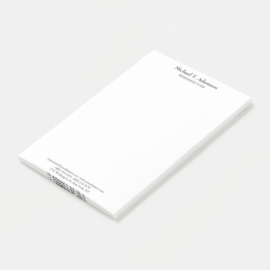 Retro Stijl Elegant Duidelijk Eenvoudig Wit Post-it® Notes (Schuin)