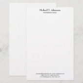 Retro stijl elegant gewoon eenvoudig wit briefpapier (Voorkant / Achterkant)