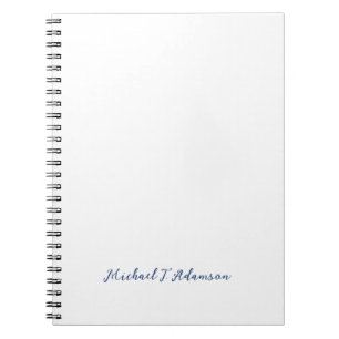 Retro stijl elegante effen witte kalligrafie naam notitieboek