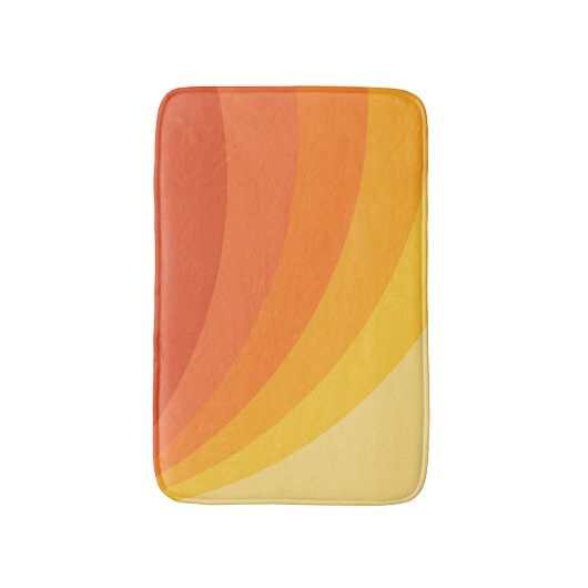 Retro stijl geel en oranje zonnestralen ontwerp badmat (Voorkant Verticaal)