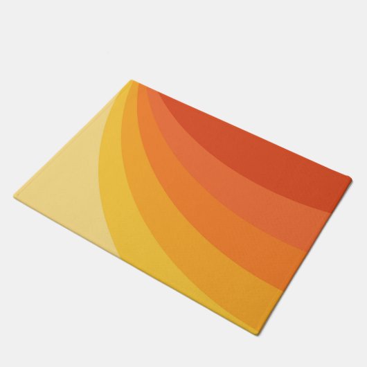 Retro stijl geel en oranje zonnestralen ontwerp deurmat (Schuin)