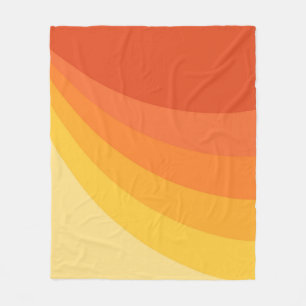 Retro stijl geel en oranje zonnestralen ontwerp fleece deken