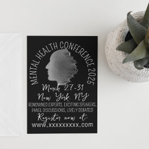 Retro-stijl geestelijke gezondheid conferentie kaart