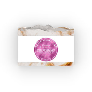 Retro stijl geweven hete roze folie zeep cosmetica ronde sticker