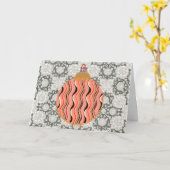 Retro Stijl grijs Oranje sierfeestdag Kaart (Gele Bloem)