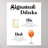 Retro Stijl Handtekening Drink Poster (Voorkant)