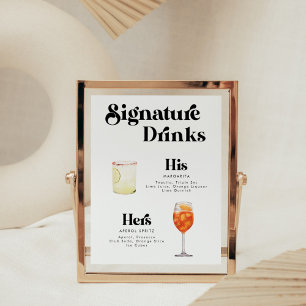 Retro Stijl Handtekening Drink Poster