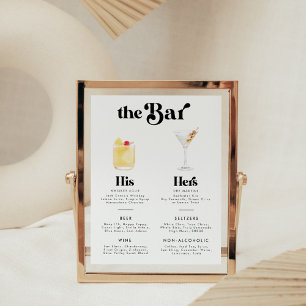 Retro Stijl Handtekening Drinken Bar Menu Poster