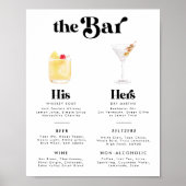 Retro Stijl Handtekening Drinken Bar Menu Poster (Voorkant)