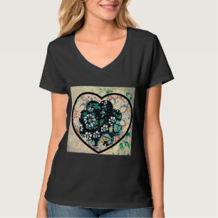 Retro-stijl hartkunst geïnspireerd door de schoonh t-shirt
