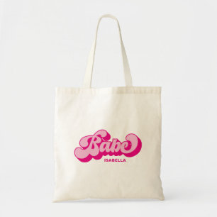 Retro stijl hete roze Babe bruidsmeisje gepersonal Tote Bag