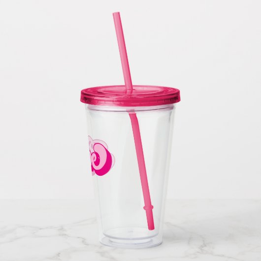 Retro stijl hete roze Babe vrijgezellenfeest Acryl Drinkbeker (Links)