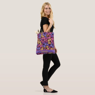 Retro stijl Hippie bloemen gepersonaliseerd Draagtas
