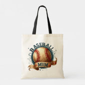 Retro stijl honkbal mam gepersonaliseerd tote bag (Achterkant)