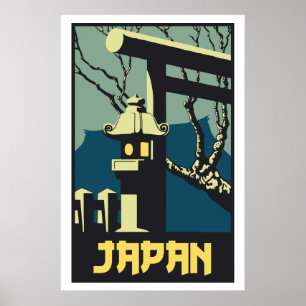 Retro stijl Japan reizen adverteren Poster