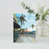 Retro stijl Long Beach Californië Briefkaart (Staand voorkant)